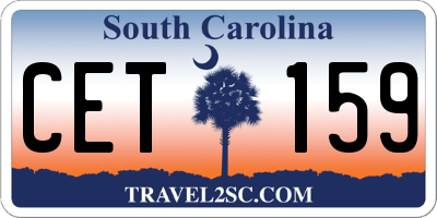 SC license plate CET159