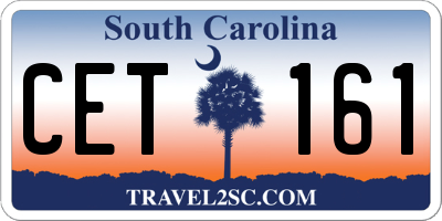 SC license plate CET161