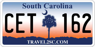 SC license plate CET162