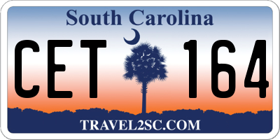 SC license plate CET164