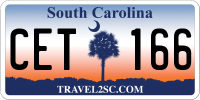 SC license plate CET166