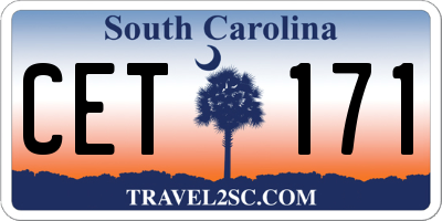 SC license plate CET171