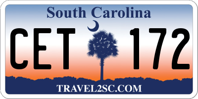 SC license plate CET172