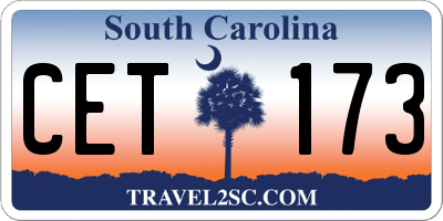 SC license plate CET173