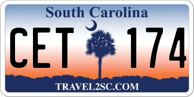 SC license plate CET174