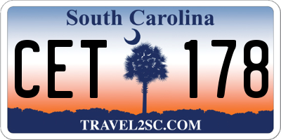 SC license plate CET178