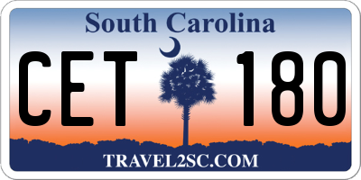SC license plate CET180