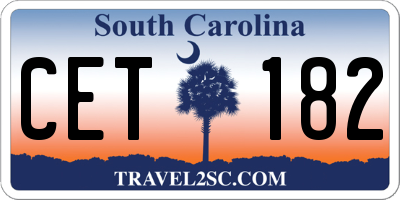 SC license plate CET182