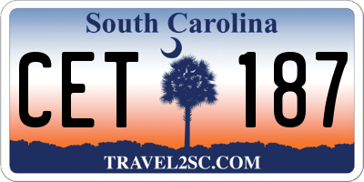 SC license plate CET187