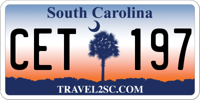 SC license plate CET197