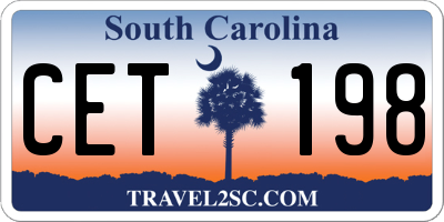 SC license plate CET198