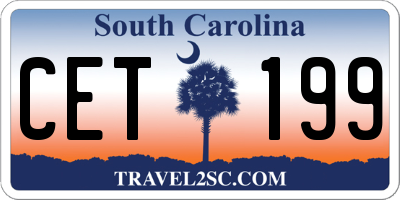SC license plate CET199