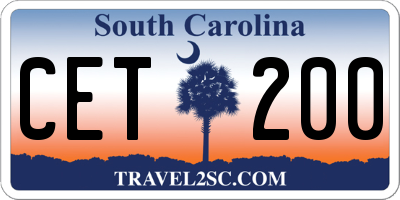 SC license plate CET200