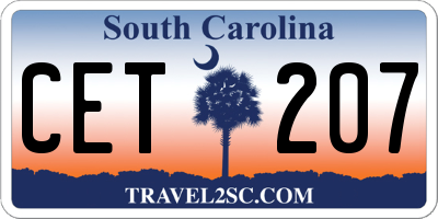 SC license plate CET207