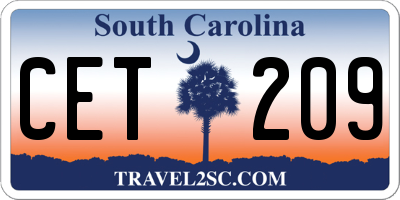 SC license plate CET209
