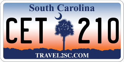 SC license plate CET210