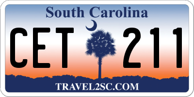 SC license plate CET211