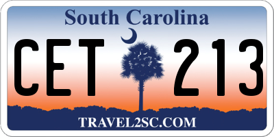 SC license plate CET213