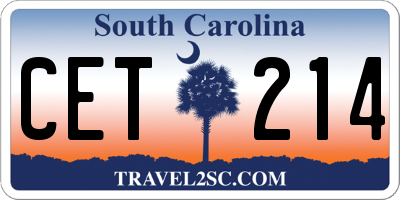 SC license plate CET214