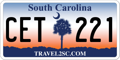 SC license plate CET221