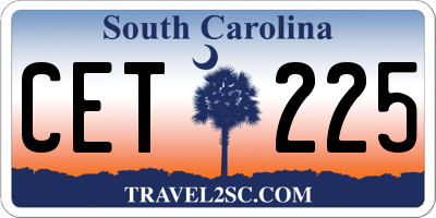 SC license plate CET225