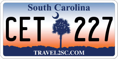 SC license plate CET227