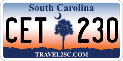 SC license plate CET230