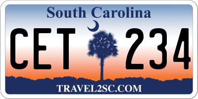 SC license plate CET234