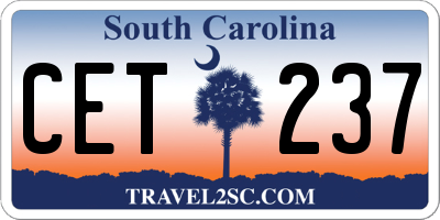 SC license plate CET237