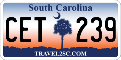 SC license plate CET239