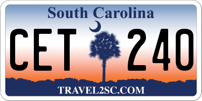 SC license plate CET240