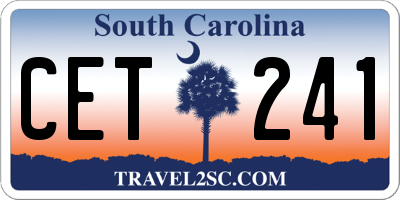 SC license plate CET241