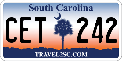SC license plate CET242