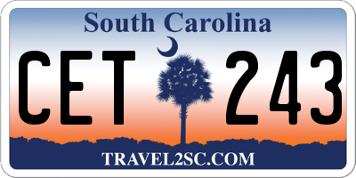 SC license plate CET243