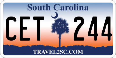 SC license plate CET244