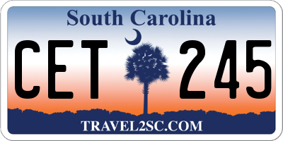 SC license plate CET245