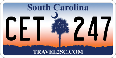 SC license plate CET247