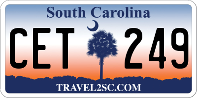 SC license plate CET249