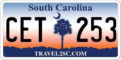 SC license plate CET253