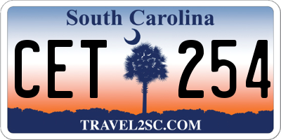 SC license plate CET254
