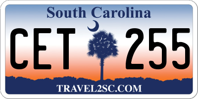 SC license plate CET255