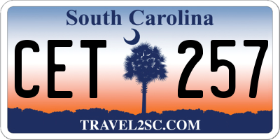SC license plate CET257