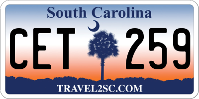 SC license plate CET259