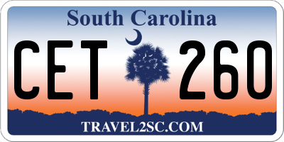 SC license plate CET260