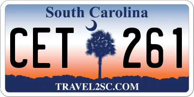 SC license plate CET261