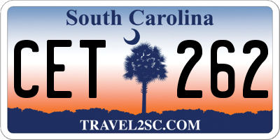 SC license plate CET262