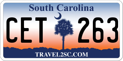 SC license plate CET263