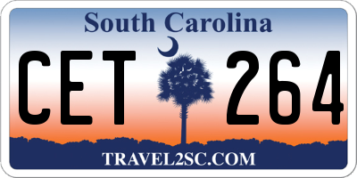 SC license plate CET264