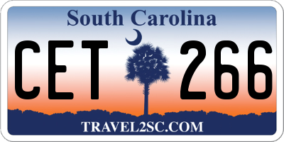 SC license plate CET266