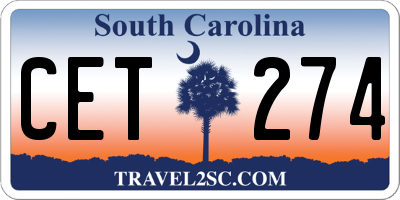 SC license plate CET274